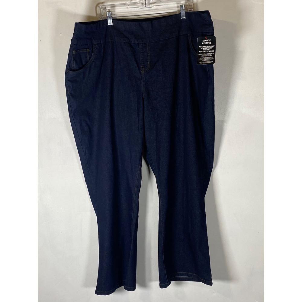 Dark Wash‎ Denim Pull On Bootcut Jeans Jeggings 30W Petite Stretch Pockets NWT